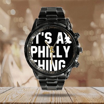 Discover It's a Philly Thing Calendar Steel Band Watch
