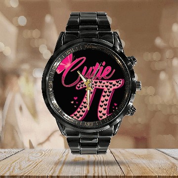 Discover Butterfly Cute Pi Math Holiday Mathematics Pi Day Calendar Steel Band Watch