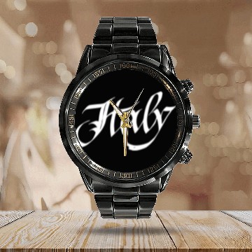 Discover Italy Calligraphy Graffiti Handstyle Hip Hop Urban Calendar Steel Band Watch