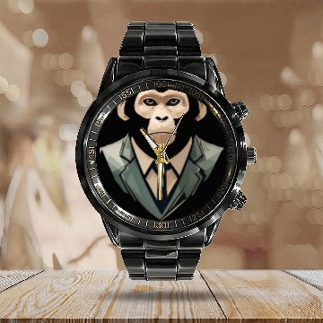 Discover Monkey suit Calendar Steel Band Watch