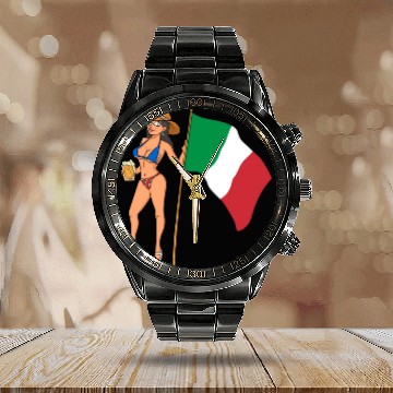 Discover Hot Fan Girl Italy Calendar Steel Band Watch