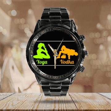 Discover Difference Between Yoga And Vodka St Patricks Day Calendar Steel Band Watch