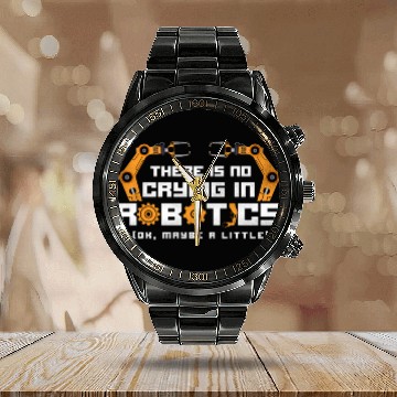 Discover Robot Robotics Engineer Vintage Calendar Steel Band Watch