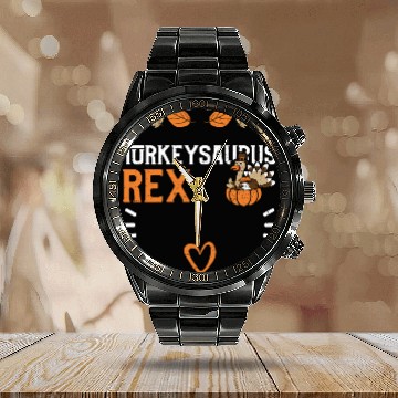 Discover Turkeysaurus Rex - Thanksgiving Calendar Steel Band Watch