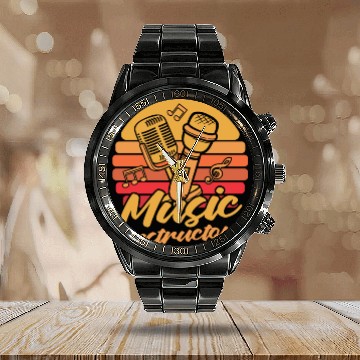 Discover Music Teacher Microphone Calendar Steel Band Watch
