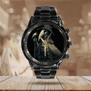 Discover Lil' Plague Doctor Calendar Steel Band Watch