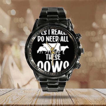 Discover Yes I Really Do Need All These Cows Farm Lover Cow Calendar Steel Band Watch