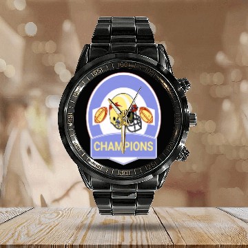 Discover Champions Super Bowl 57 Classic Calendar Steel Band Watch