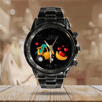 Discover Grandma Is My Valentine Dino Construction Truck Calendar Steel Band Watch