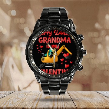 Discover Grandma Is My Valentine Trex Dino Excavator Calendar Steel Band Watch