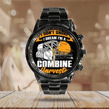 Discover Combine Harvester Driver Farming Farm Farmer Gift Calendar Steel Band Watch