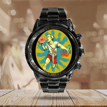 Discover Ultimate Frisbee Retirement Appreciation Pop Art Calendar Steel Band Watch
