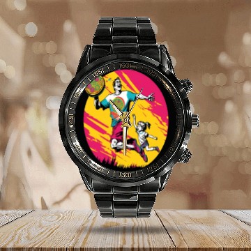 Discover Ultimate Frisbee Retirement Appreciation Pop Art Calendar Steel Band Watch