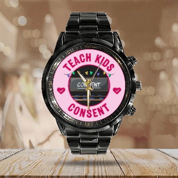 Discover Teach Kids Consent - Sexual Education Calendar Steel Band Watch