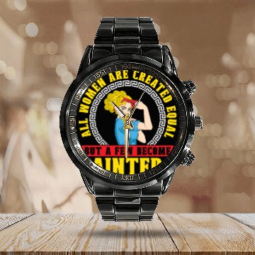 Discover Painter Painting Funny Calendar Steel Band Watch