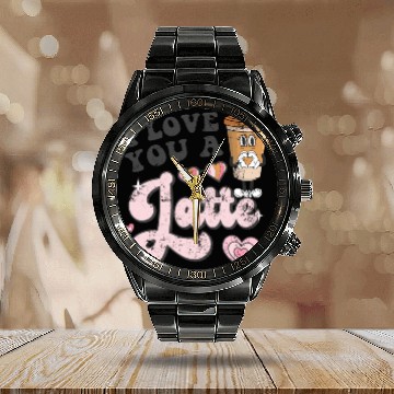 Discover I Love You A Latte Coffee Groovy Valentines Latte Calendar Steel Band Watch