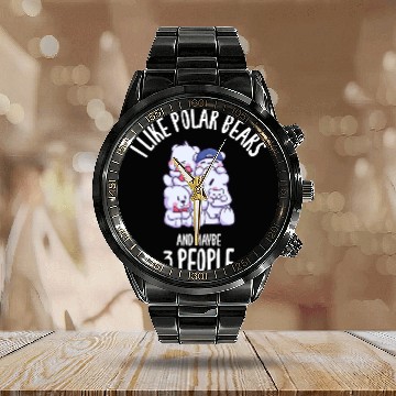 Discover I Like Polar Bears And Maybe 3 People Calendar Steel Band Watch
