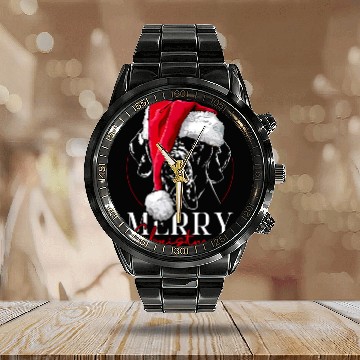 Discover Santa Great Dane Dog Christmas Wilsigns Calendar Steel Band Watch