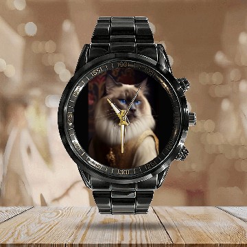 Discover Ragdoll Cat Breed Portrait Royal Renaissance Anima Calendar Steel Band Watch
