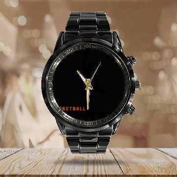 Discover Basketball Calendar Steel Band Watch