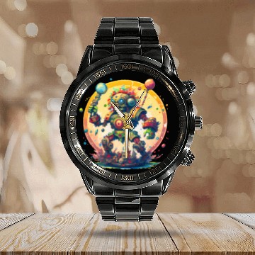 Discover Inca,Maya robot warrior Calendar Steel Band Watch