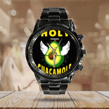 Discover holy guacamole for new avocado lover Calendar Steel Band Watch