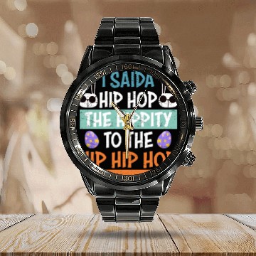 Discover Kids Hip Hop Bunny Easter Funny Boy Easter Calendar Steel Band Watch