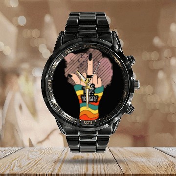 Discover Be True To Yourself Middle Finger Calendar Steel Band Watch