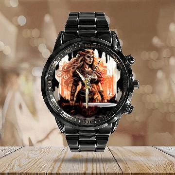 Discover Shield-maiden or Shieldmaiden Amazon Calendar Steel Band Watch