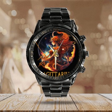 Discover Embrace Your Sagittarius Identity: Sagittarius Pri Calendar Steel Band Watch