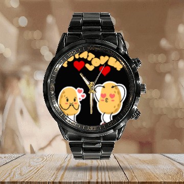 Discover Potatoes Lover I Love Potato Calendar Steel Band Watch