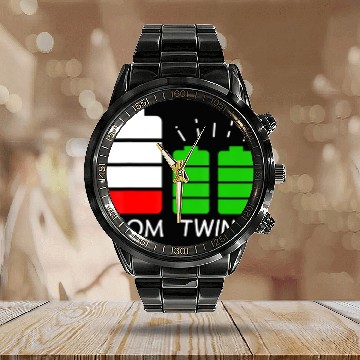 Discover Twin Mom Low Battery Tired Mom Of Twins Calendar Steel Band Watch