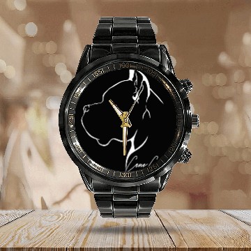 Discover Proud Cane Corso Profile dog mom Calendar Steel Band Watch