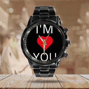 Discover I'M LOVE YOU Calendar Steel Band Watch