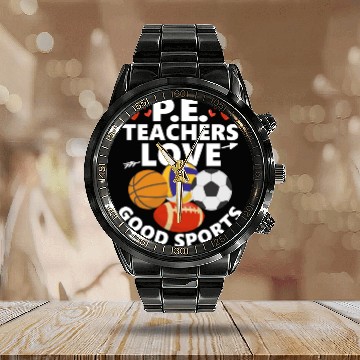 Discover P.E. Teachers Love Good Sports Physical Education Calendar Steel Band Watch
