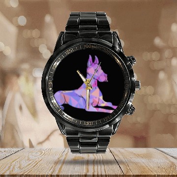 Discover Colorful Great Dane Calendar Steel Band Watch