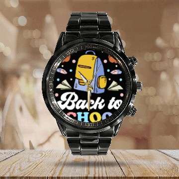 Discover Back To School Grade Teacher Pupil Calendar Steel Band Watch