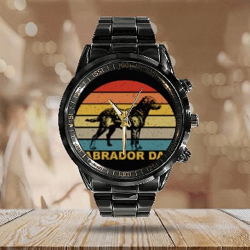 Discover Labrador Dad For Labrador Lover Calendar Steel Band Watch