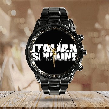 Discover Italian Spinone Hound Hunting Dog Hunter Calendar Steel Band Watch
