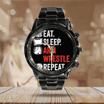 Discover Eat Sleep Arm Wrestle Repeat Awesome Arm Wrestling Calendar Steel Band Watch
