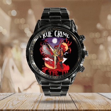 Discover True Crime Murder Spy Crime Interest Gift Idea Calendar Steel Band Watch
