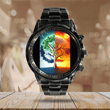 Discover The Tree of Life Summer to Winter Calendar Steel Band Watch