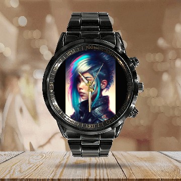 Discover Tokyo Nightclub Punk Girl Calendar Steel Band Watch