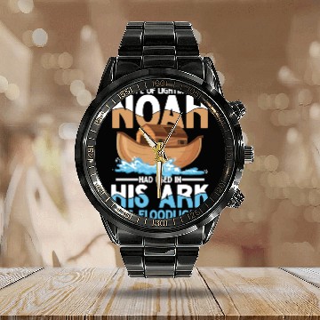 Discover Noah Had Used In His Ark Was Floodlights Calendar Steel Band Watch