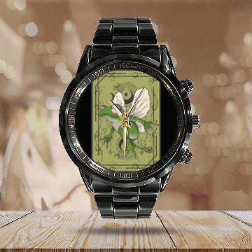 Discover Frog Fairy Tarot Card Celestial Moon Occult Cottag Calendar Steel Band Watch