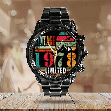 Discover 1978 bday gift idea Calendar Steel Band Watch