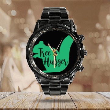 Discover Tree Hugger Squirrel Lover Gift Calendar Steel Band Watch