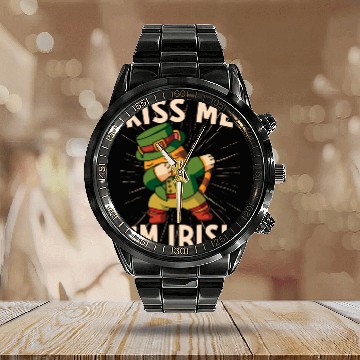Discover Kiss Me Im Irish Baby St Patricks Day Calendar Steel Band Watch