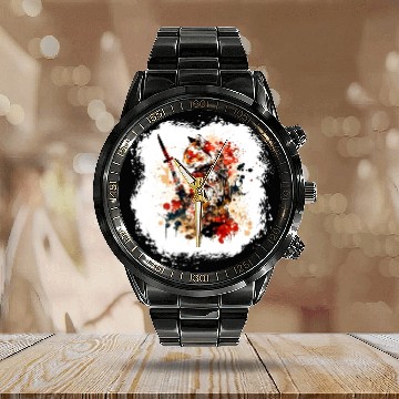 Discover Cute Samurai Cat Calendar Steel Band Watch