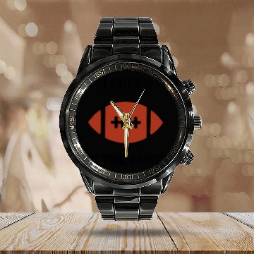 Discover i cheer for the punter Calendar Steel Band Watch